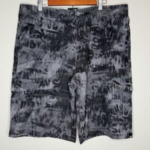 Vans Cargo Shorts Size 38 Gray Tie Dye Skate Streetwear Y2K Grunge Utility